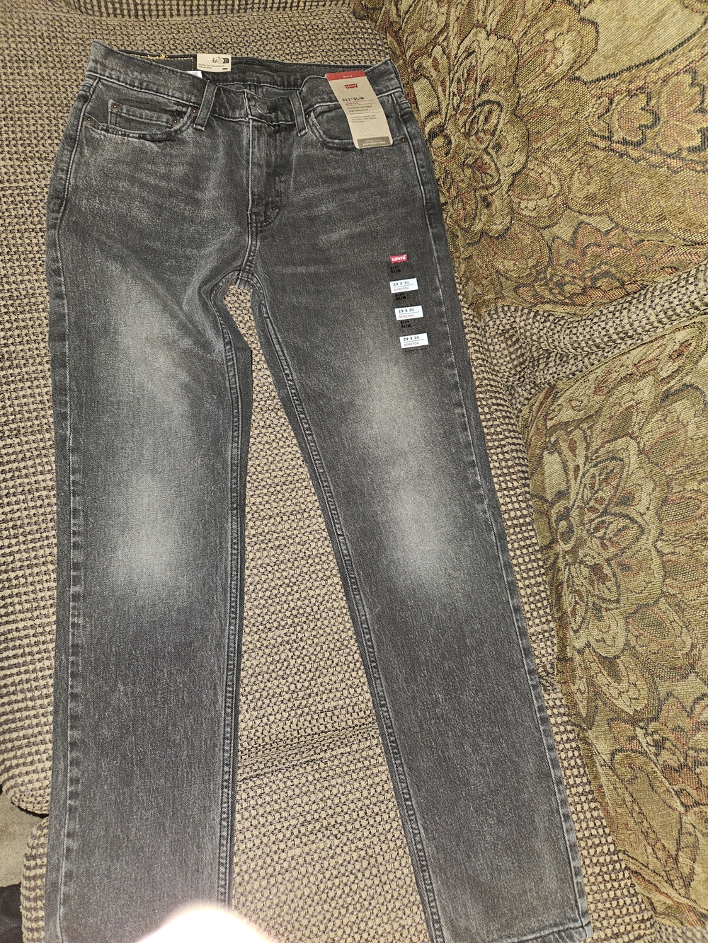 Levi's Men's Slim Straight Jeans - Black Gray Wash